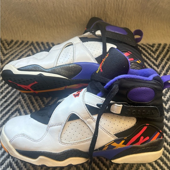 Nike Air Jordan 8 Retro Three-Peat 305368-142 White Black Concord Infrared 6.5Y - Picture 7 of 9